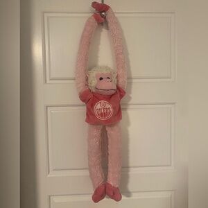 Forever Collectibles NHL Edmonton Oilers pink hanging plush monkey 27”